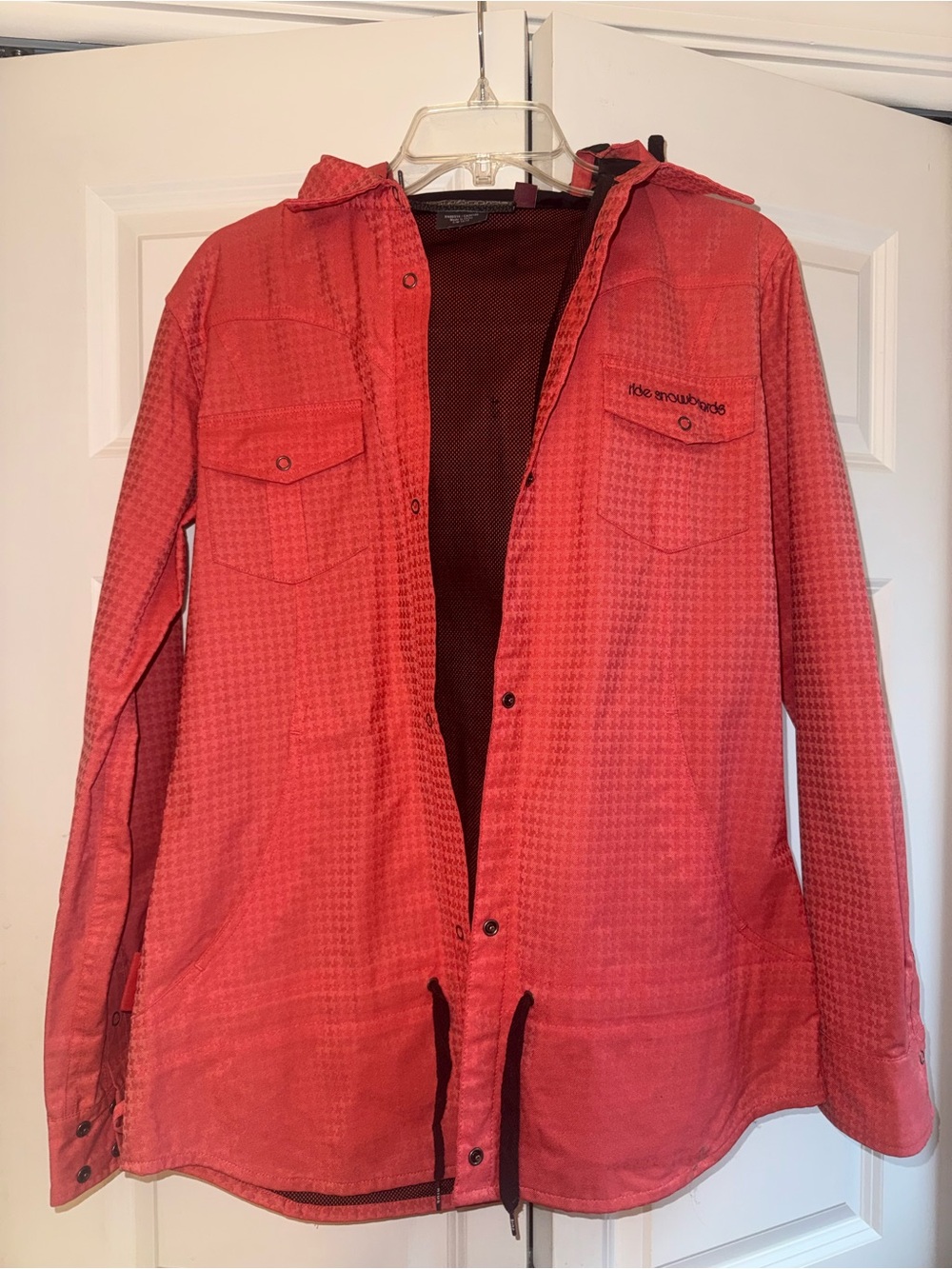 Ride Snowboards Men's Snap-Front Mesh-Lined Shirt Jacket Shacket - Size Medium R